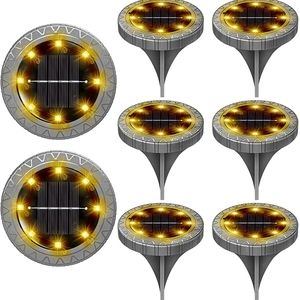 8-pack solar yard lights